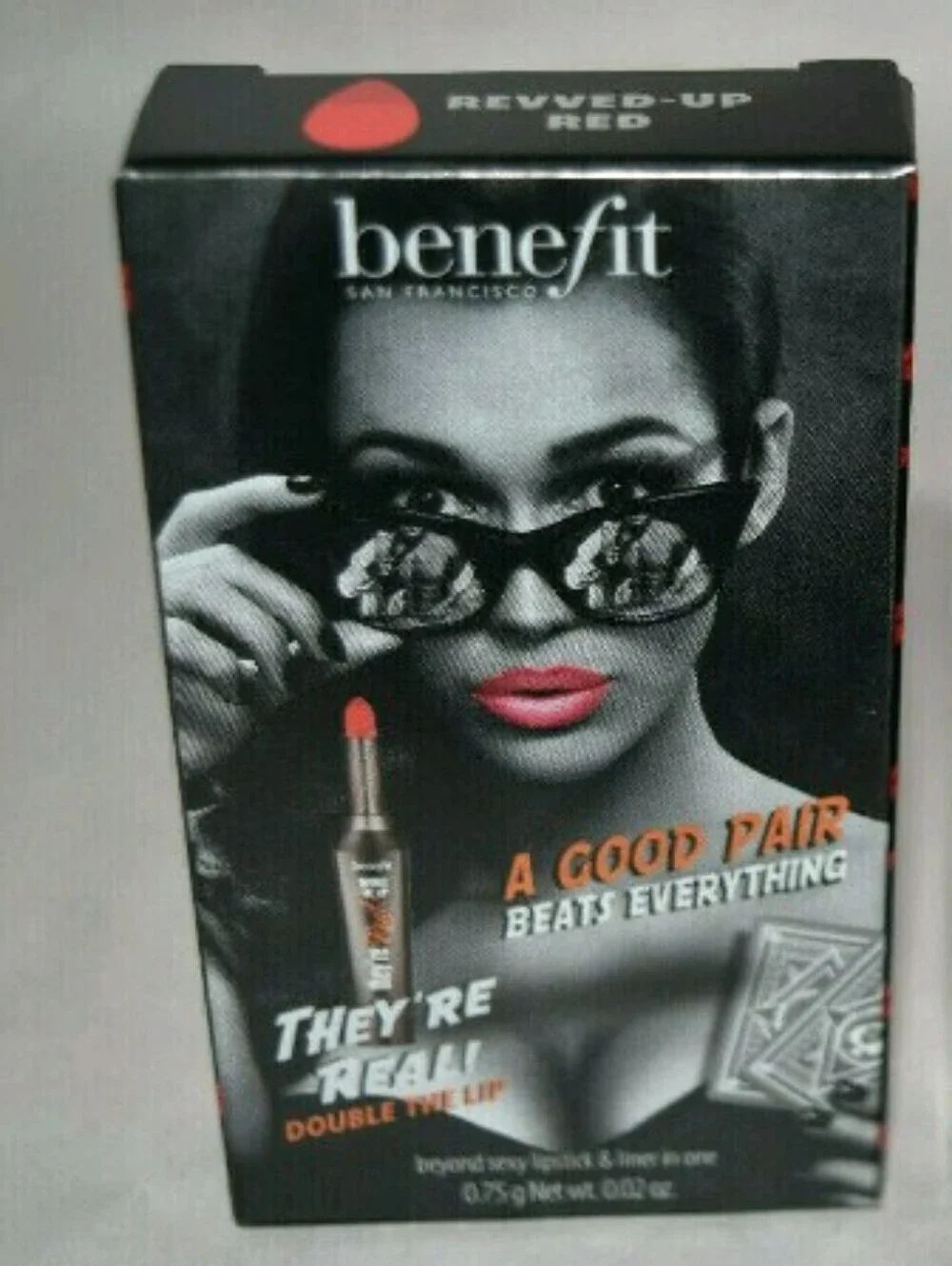 Benefit They're Real Double The Lip Lipstick & Liner in One Revved-Up Red 0.02oz